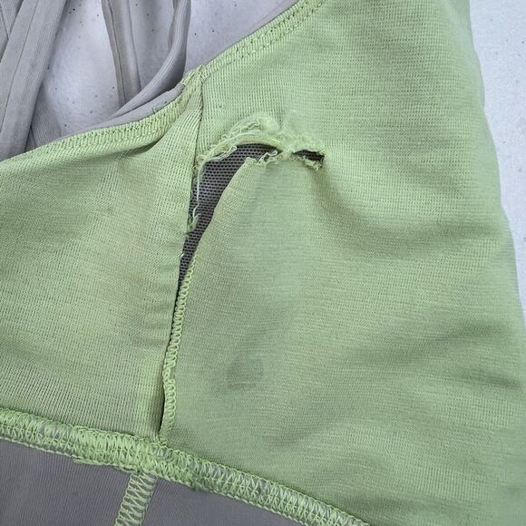 Lululemon Size 6 Energy Bra Medium Support Stretch B / C Cup Gray Lime Green - Picture 10 of 13